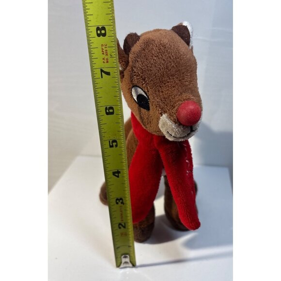 Rudolph The Red Nosed Reindeer Plush Toy 7" Brown With Red Scarf Embroidered - Picture 5 of 5